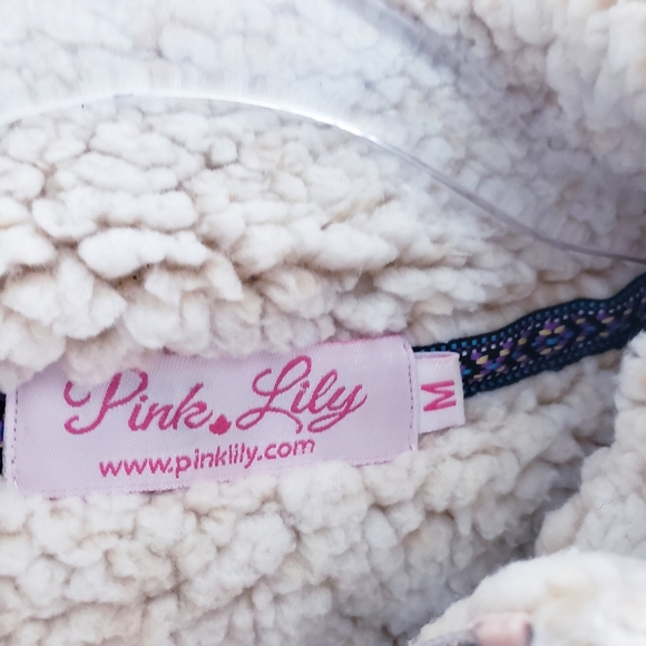 Pink Lily Sherpa Quarter Zip Long Sleeve Pullover Sweater - Picture 6 of 7